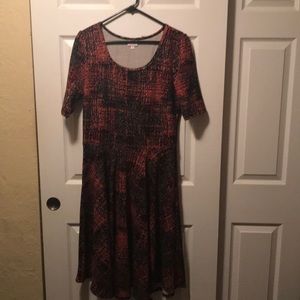 Lularoe XL Nicole red & black, white floral print